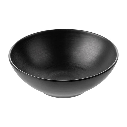 Coucou Dual Colour Round Bowl 187mm - Black (12 Pack) (Colour: Black & Black | Pack of 12 | 187mm / 7.3" | Melamine material) • PAS-DU575