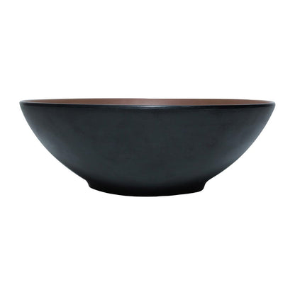 Coucou Dual Colour Round Bowl 210mm - Brown & Black (9 Pack) (Colour: Brown & Black | Pack of 9 | 210mm / 8.2" | Melamine material) • PAS-DU576