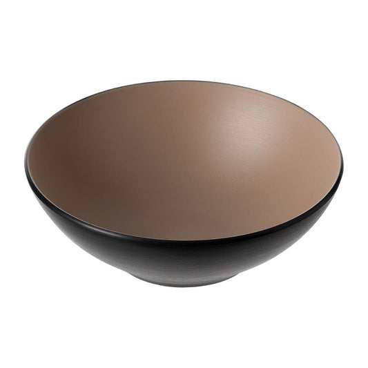 Coucou Dual Colour Round Bowl 210mm - Beige & Black (9 Pack) (Colour: Beige & Black | Pack of 9 | 210mm / 8.2" | Melamine material) • PAS-DU577