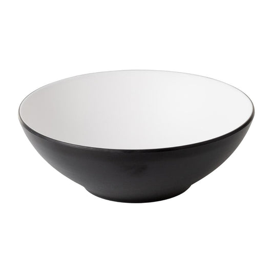 Coucou Dual Colour Round Bowl 210mm - White & Black (9 Pack) (Colour: White & Black | Pack of 9 | 210mm / 8.2" | Melamine material) • PAS-DU579