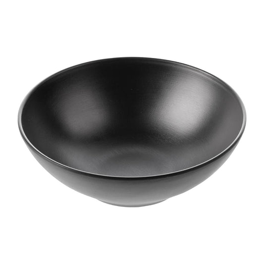 Coucou Dual Colour Round Bowl 210mm - Black (9 Pack) (Colour: Black & Black | Pack of 9 | 210mm / 8.2" | Melamine material) • PAS-DU580