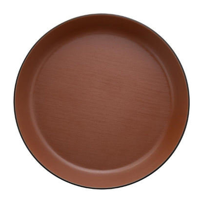 Coucou Dual Colour Flat Round Bowl 290mm - Brown & Black (12 Pack) (Colour: Brown & Black | Pack of 12 | 290mm / 11.4" | Melamine material) • PAS-DU581