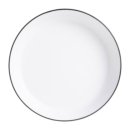 Coucou Dual Colour Flat Round Bowl 290mm - White & Black (12 Pack) (Colour: White & Black | Pack of 12 | 290mm / 11.4" | Melamine material) • PAS-DU584