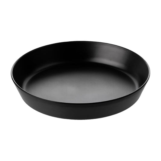 Coucou Dual Colour Flat Round Bowl 290mm - Black (12 Pack) (Colour: Black & Black | Pack of 12 | 290mm / 11.4" | Melamine material) • PAS-DU585