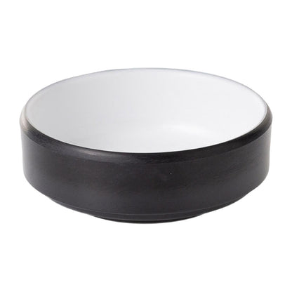 Coucou Dual Colour Round Sauce Dish 76mm - White & Black (40 Pack) (Colour: White & Black | Pack of 40 | 76mm / 2.9" | Melamine material) • PAS-DU589