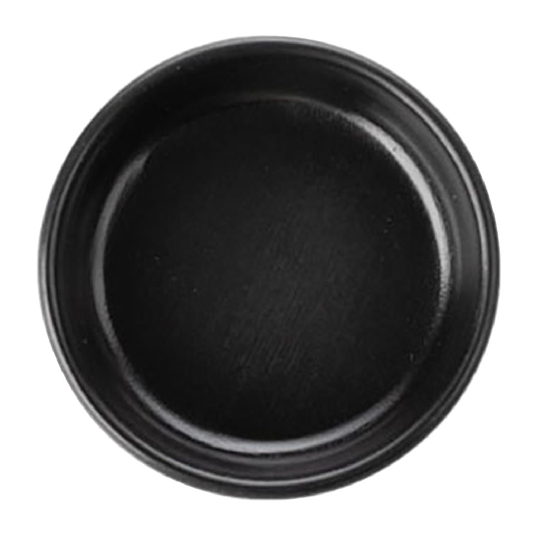Coucou Dual Colour Round Sauce Dish 76mm - Black (40 Pack) (Colour: Black & Black | Pack of 40 | 76mm / 2.9" | Melamine material) • PAS-DU590