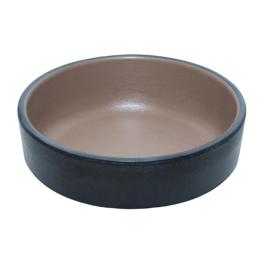 Coucou Dual Colour Round Sauce Dish 100mm - Beige & Black (20 Pack) (Colour: Beige & Black | Pack of 20 | 100mm / 3.9" | Melamine material) • PAS-DU592