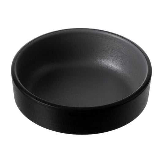 Coucou Dual Colour Round Sauce Dish 100mm - Grey & Black (20 Pack) (Colour: Grey & Black | Pack of 20 | 100mm / 3.9" | Melamine material) • PAS-DU593