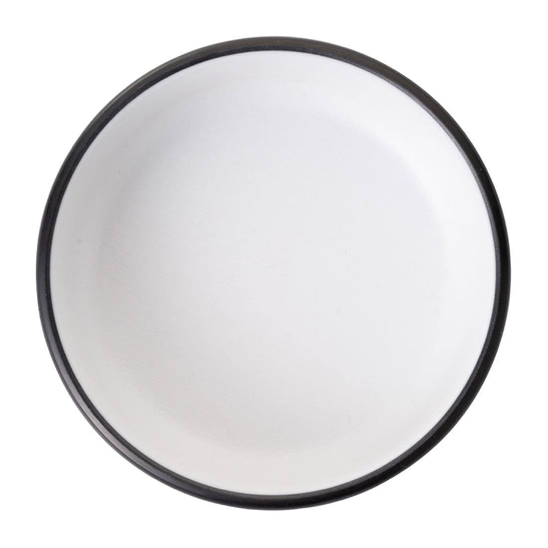 Coucou Dual Colour Round Sauce Dish 100mm - White & Black (20 Pack) (Colour: White & Black | Pack of 20 | 100mm / 3.9" | Melamine material) • PAS-DU594