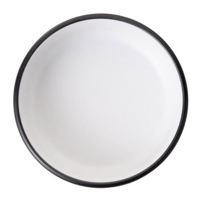 Coucou Dual Colour Round Sauce Dish 100mm - White & Black (20 Pack) (Colour: White & Black | Pack of 20 | 100mm / 3.9" | Melamine material) • PAS-DU594
