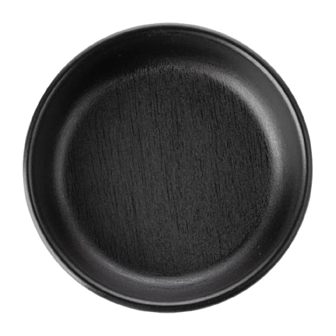 Coucou Dual Colour Round Sauce Dish 100mm - Black (20 Pack) (Colour: Black & Black | Pack of 20 | 100mm / 3.9" | Melamine material) • PAS-DU595