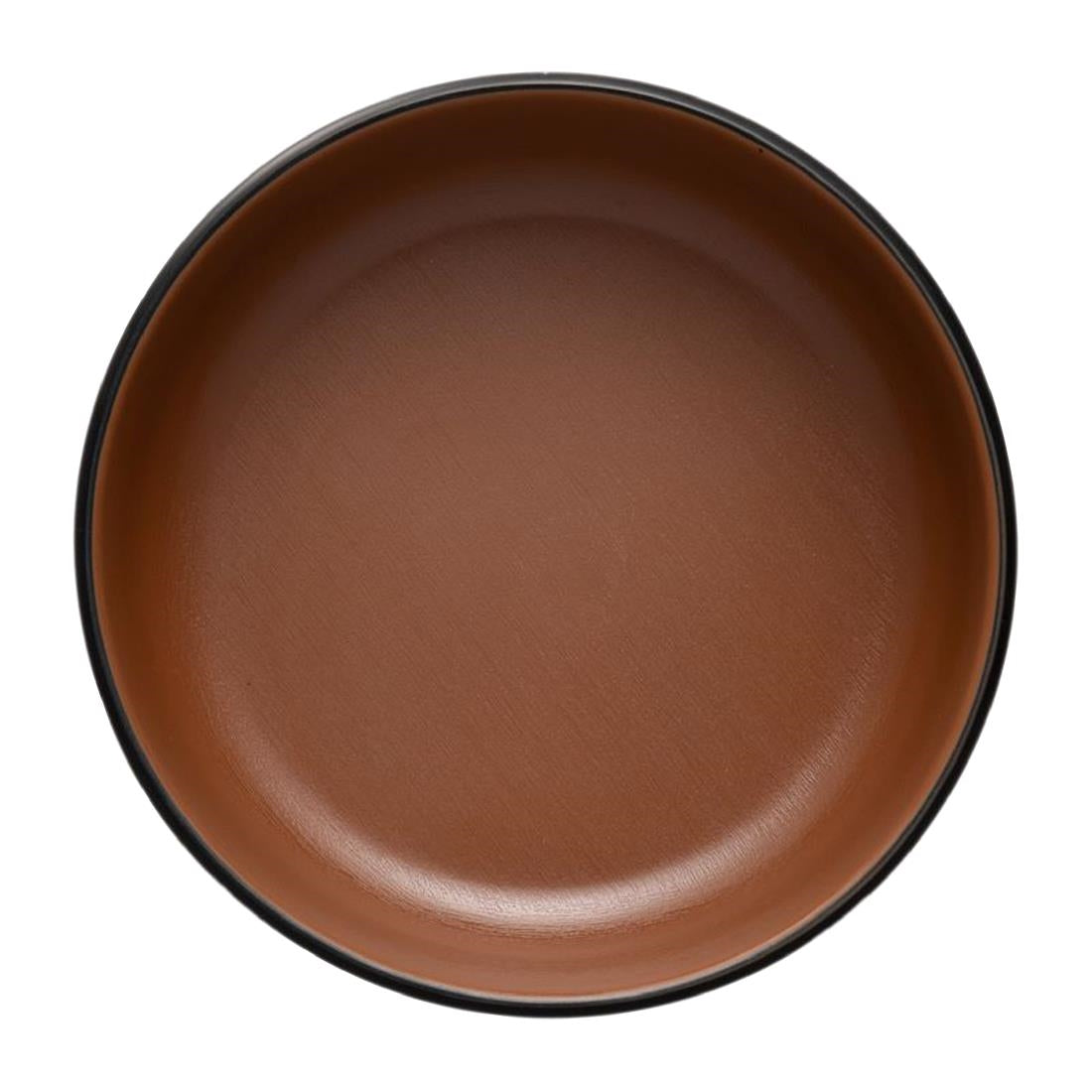 Coucou Dual Colour Round Sauce Dish 155mm - Brown & Black (12 Pack) (Colour: Brown & Black | Pack of 12 | 155mm / 6.1" | Melamine material) • PAS-DU596
