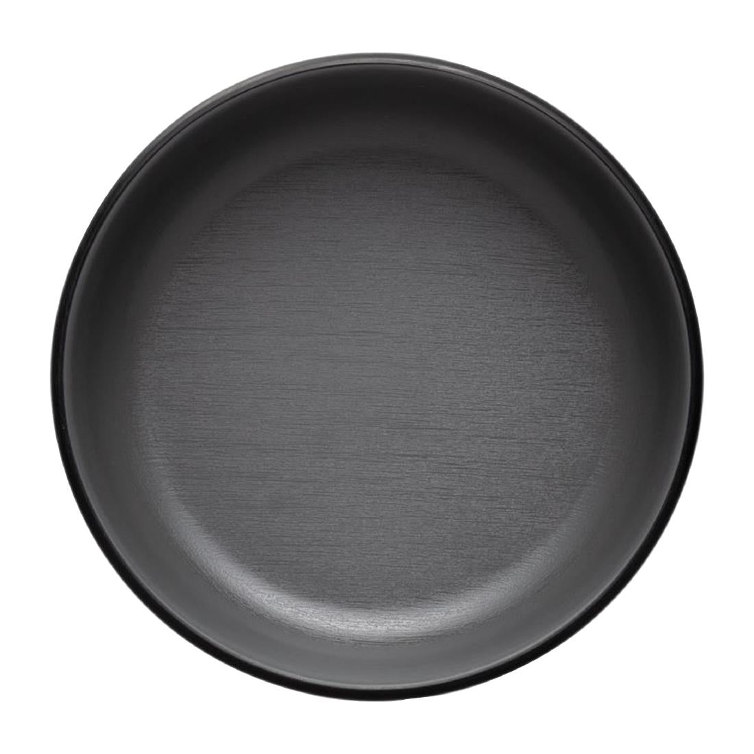 Coucou Dual Colour Round Sauce Dish 155mm - Grey & Black (12 Pack) (Colour: Grey & Black | Pack of 12 | 155mm / 6.1" | Melamine material) • PAS-DU598