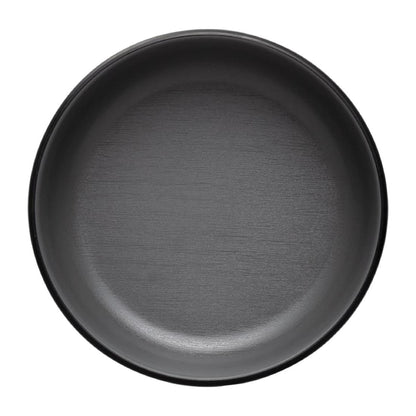 Coucou Dual Colour Round Sauce Dish 155mm - Grey & Black (12 Pack) (Colour: Grey & Black | Pack of 12 | 155mm / 6.1" | Melamine material) • PAS-DU598