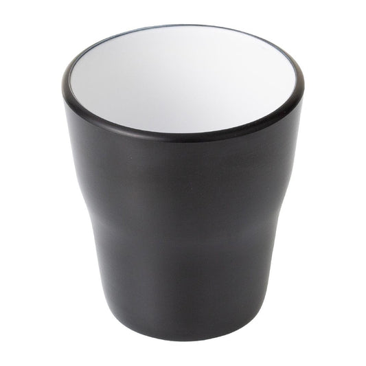 Coucou Dual Colour Tumbler 260ml - White & Black (12 Pack) (Colour: White & Black | Pack of 12 | 260mm / 10.2" | Melamine material) • PAS-DU604
