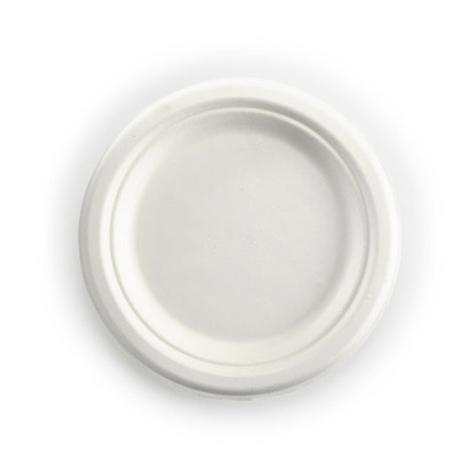 BioPak Round Biocane Plates - 18cm (1000 Pack) (White Colourway | 180mm / 7" | Pack of 1000) • PAS-DU643
