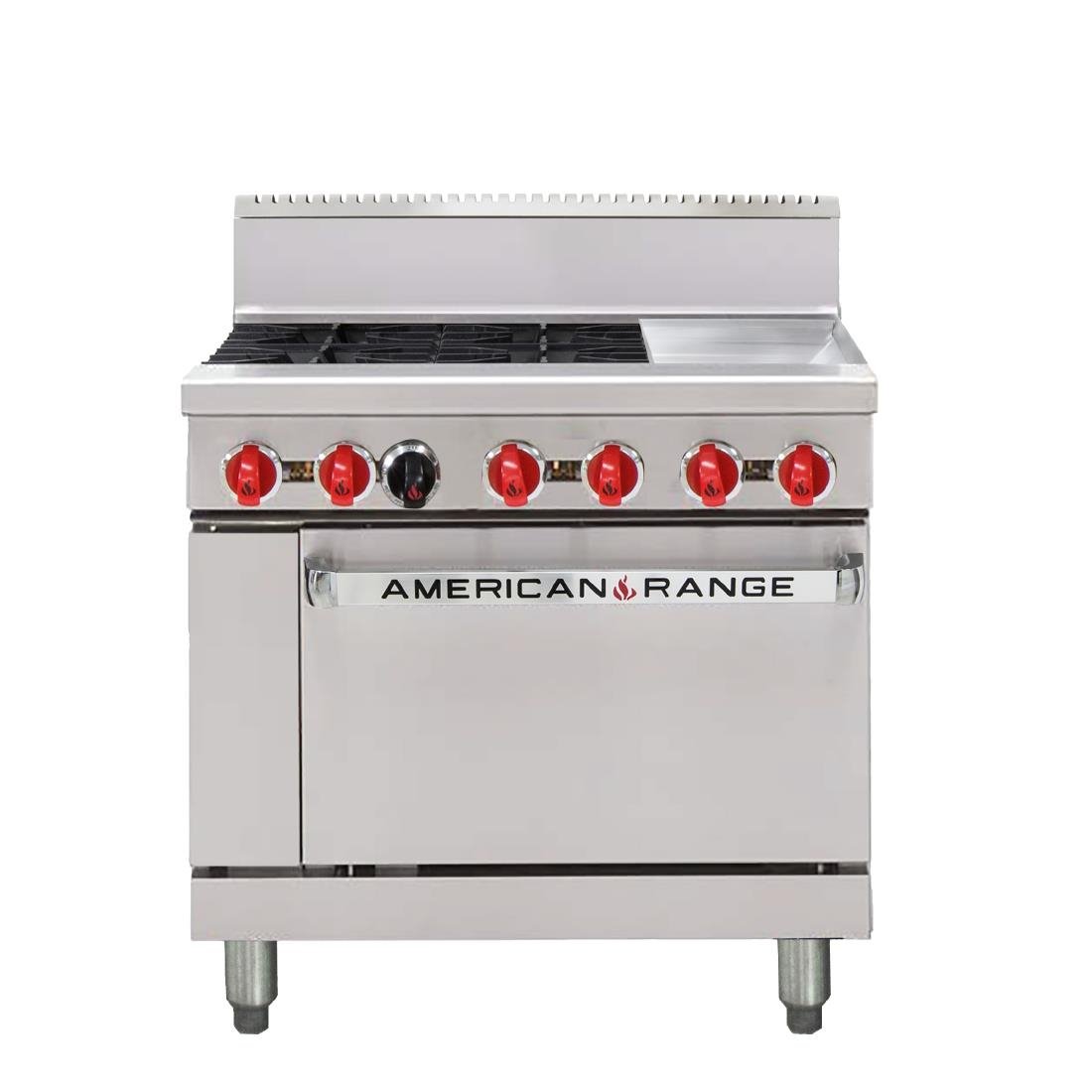 Stoddart American Range Oven with 4  Gas Burners & 305mm griddle plate AAR.4B.12G • PAS-DU664-P