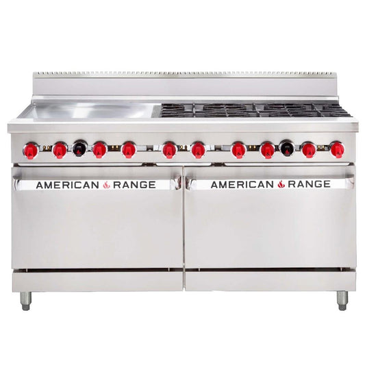 Stoddart American Range 2x Gas Oven with 6 Gas Burners & 609mm Griddle Plate AAR.6B.24G • PAS-DU669-N