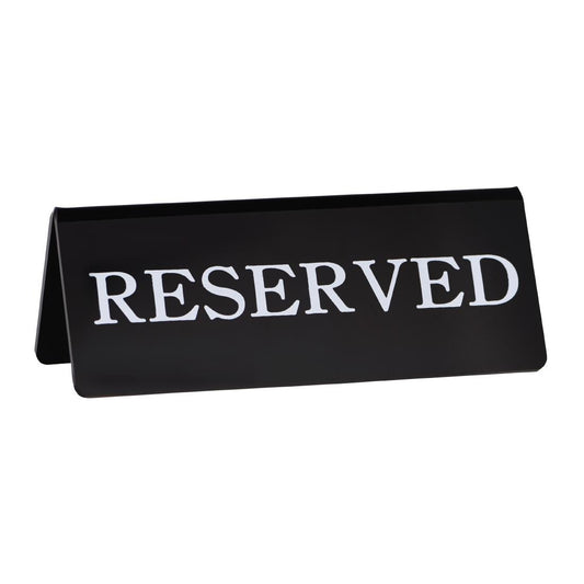 Chef Inox "Reserve" Double-Side Black Sign - 120x100mm (Size: 120(L) x 100(W)mm / 4.7x3.9") • PAS-DU742