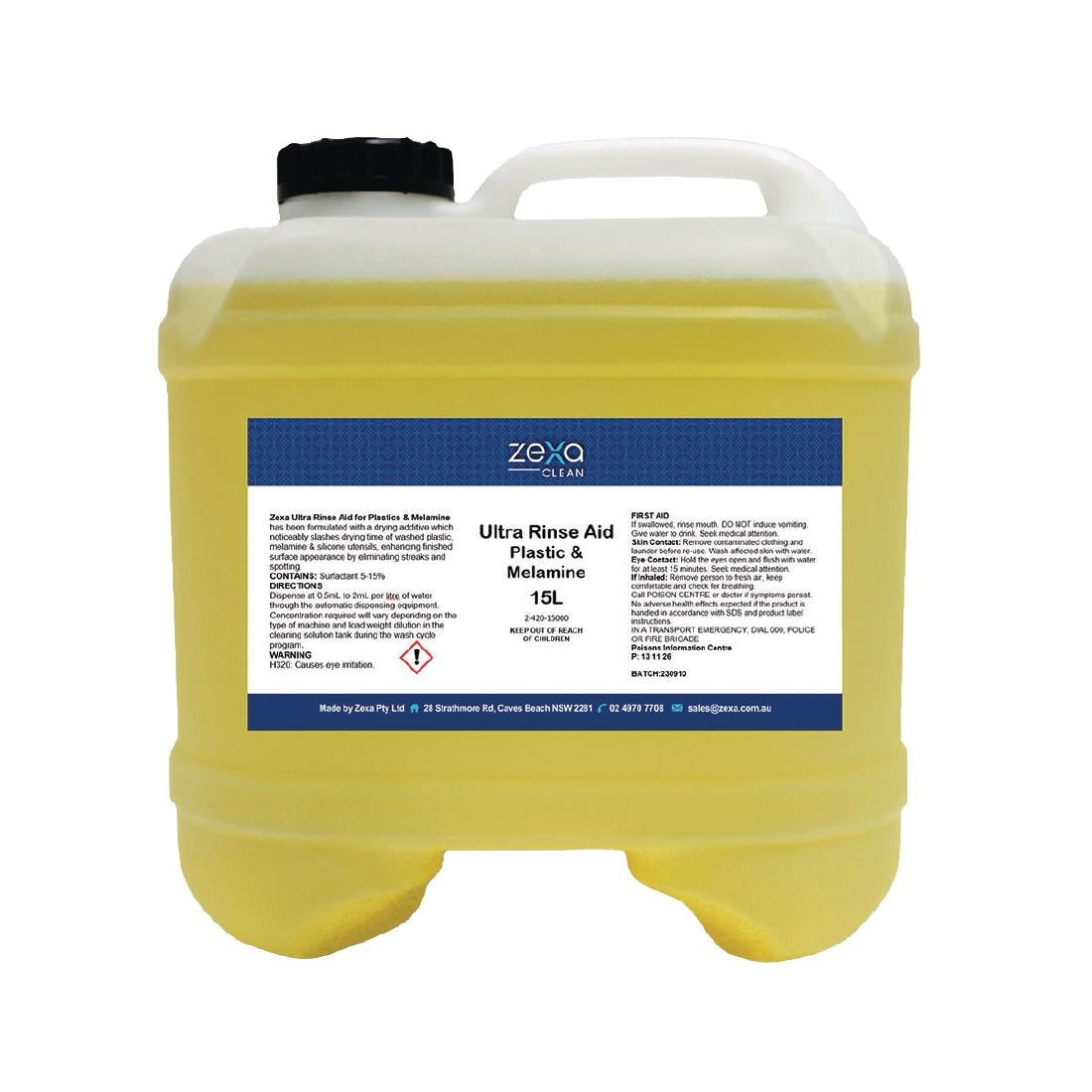 Zexa Ultra Rinse Aid Plastic & Melamine - 15Ltr • PAS-DU877