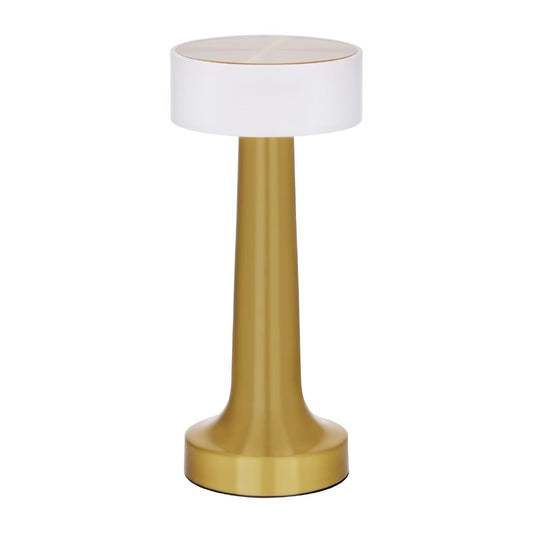 "Tablekraft Aura Cordless LED Table Lamp - Brass - 90x205mm" (Height: 205mm | Pack Quantity: 1 | Colour: Brass) • PAS-DU957