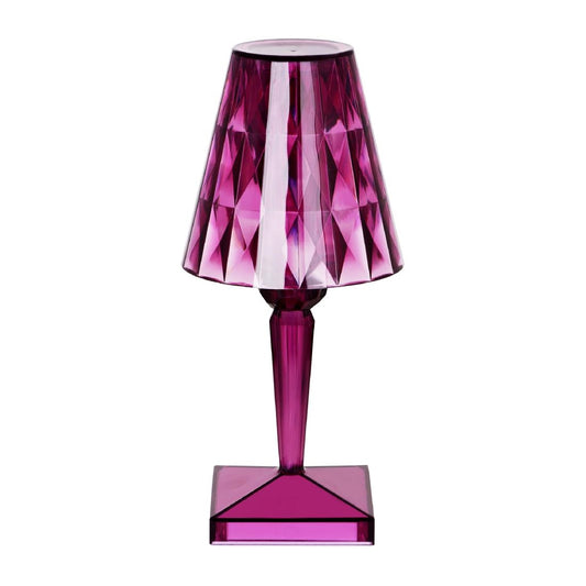Tablekraft Crystal Cordless LED Table Lamp - Purple - 120x260mm (Height: 200mm | Pack Quantity: 1 | Colour: Purple) • PAS-DU962