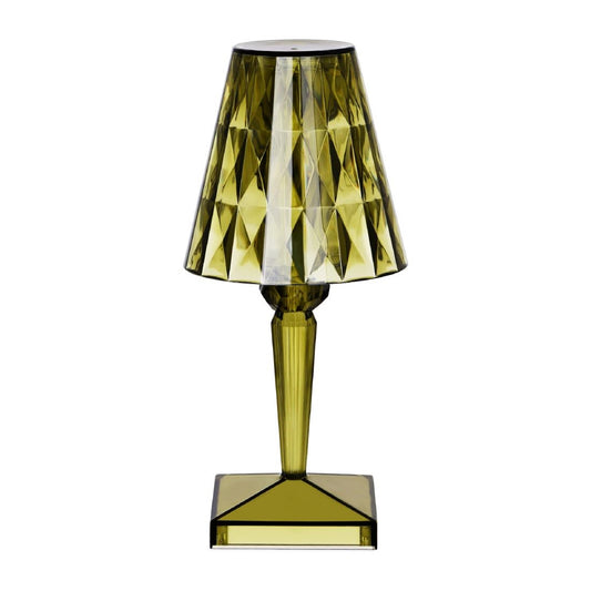 Tablekraft Crystal Cordless LED Table Lamp - Green - 120x260mm (Height: 200mm | Pack Quantity: 1 | Colour: Green) • PAS-DU963