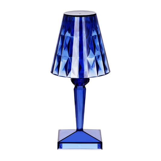 Tablekraft Crystal Cordless LED Table Lamp - Blue - 120x260mm (Height: 200mm | Pack Quantity: 1 | Colour: Blue) • PAS-DU964