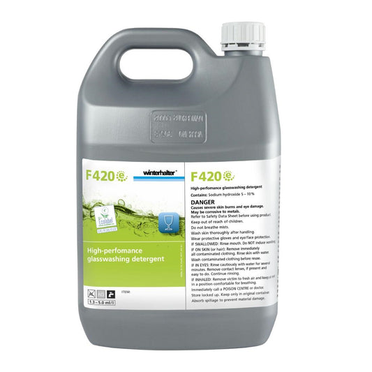 Winterhalter F420e Liquid Glass Washing Detergent 5Ltr • PAS-DU977