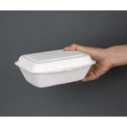 Fiesta Green Compostable Hinged Container 66x135x182mm (250 Pack) (Size: 66x135x182mm) • PAS-DW248