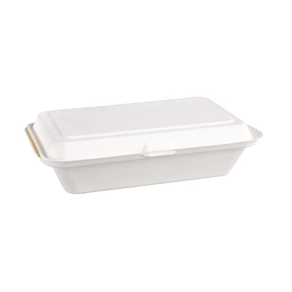 Fiesta Green Compostable Hinged Container 64x161x248mm (250 Pack) (Size: 64x161x248mm | Pack of 250) • PAS-DW249