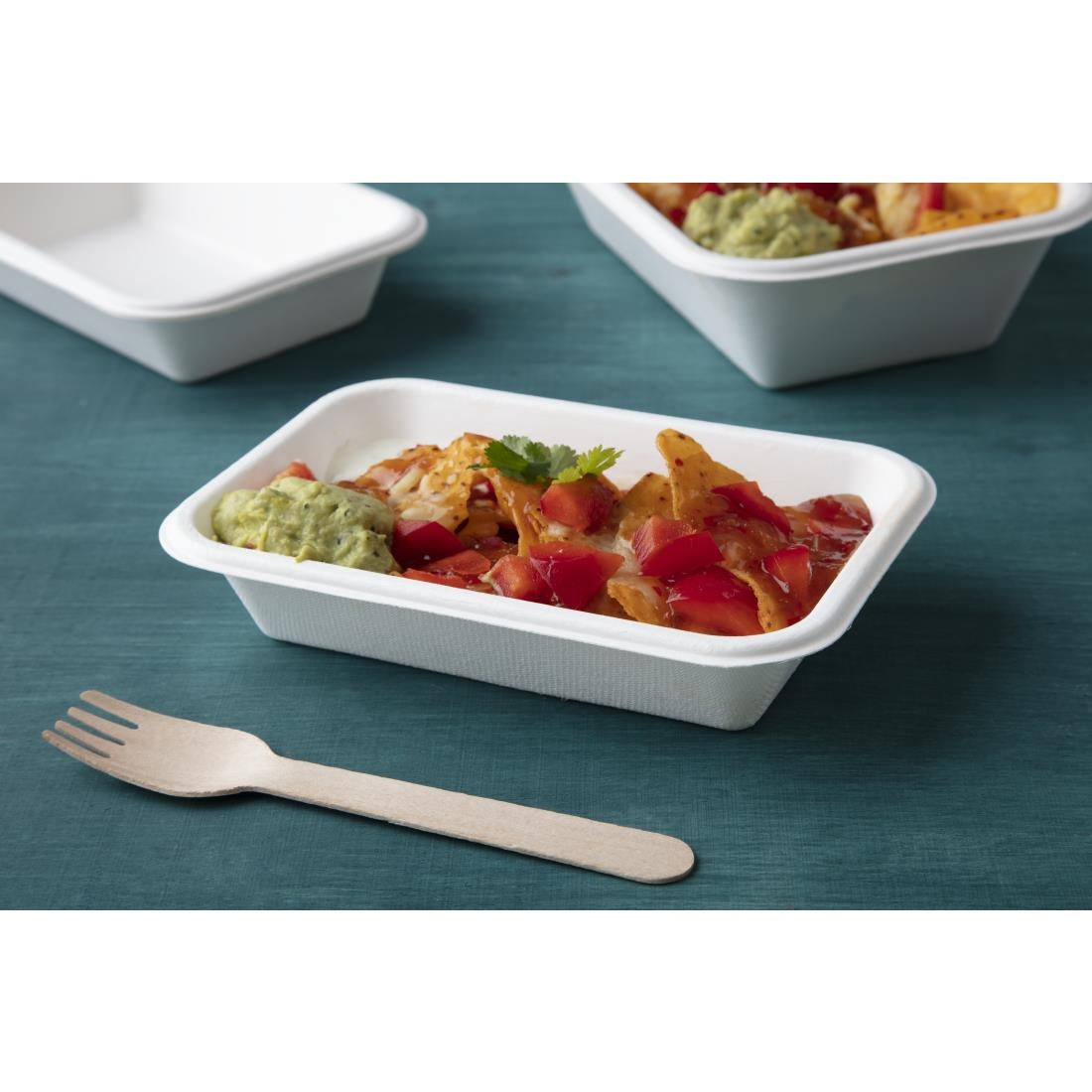 Fiesta Compostable Bagasse Food Trays 455ml (50 Pack) (455ml | Pack of 50) • PAS-DW347