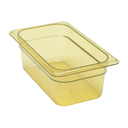 Cambro High Heat Gastronorm Pan - 1/4 100mm - Amber • PAS-DW490