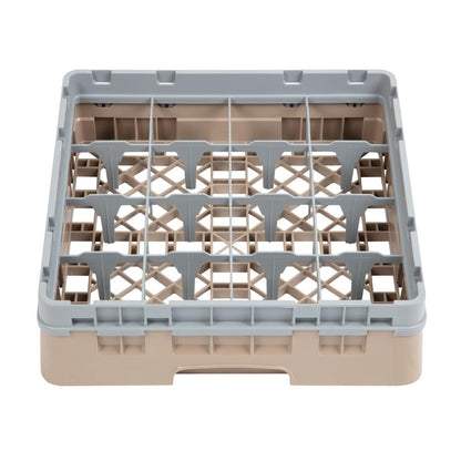 Cambro Camrack Beige 16 Compartments Max Glass Height 92mm • PAS-DW550