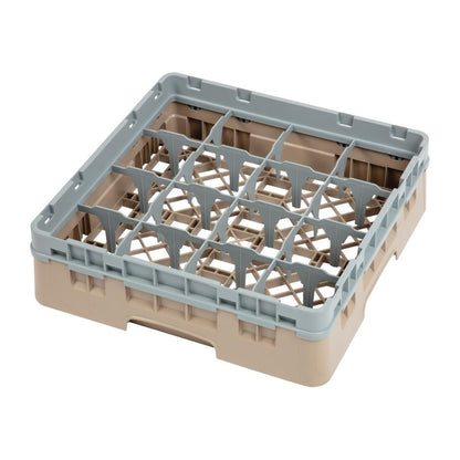 Cambro Camrack Beige 16 Compartments Max Glass Height 92mm • PAS-DW550