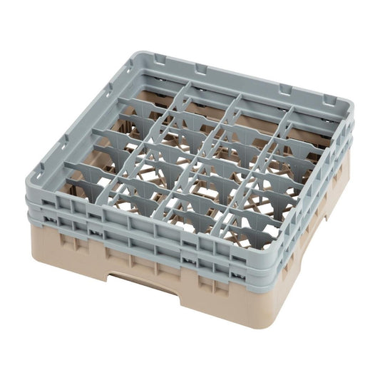 Cambro Camrack Beige 16 Compartments Max Glass Height 133mm • PAS-DW551