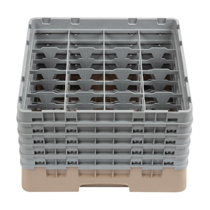 Cambro Camrack Beige 16 Compartments Max Glass Height 257mm • PAS-DW552