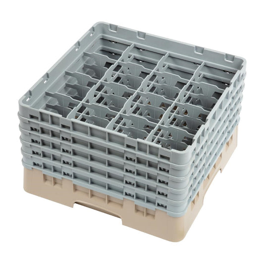 Cambro Camrack Beige 16 Compartments Max Glass Height 257mm • PAS-DW552