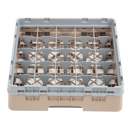 Cambro Camrack Beige 25 Compartments Max Glass Height 92mm (5 Pack) • PAS-DW554
