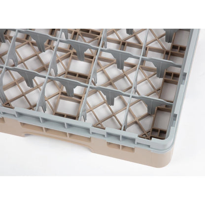 Cambro Camrack Beige 25 Compartments Max Glass Height 92mm (5 Pack) • PAS-DW554