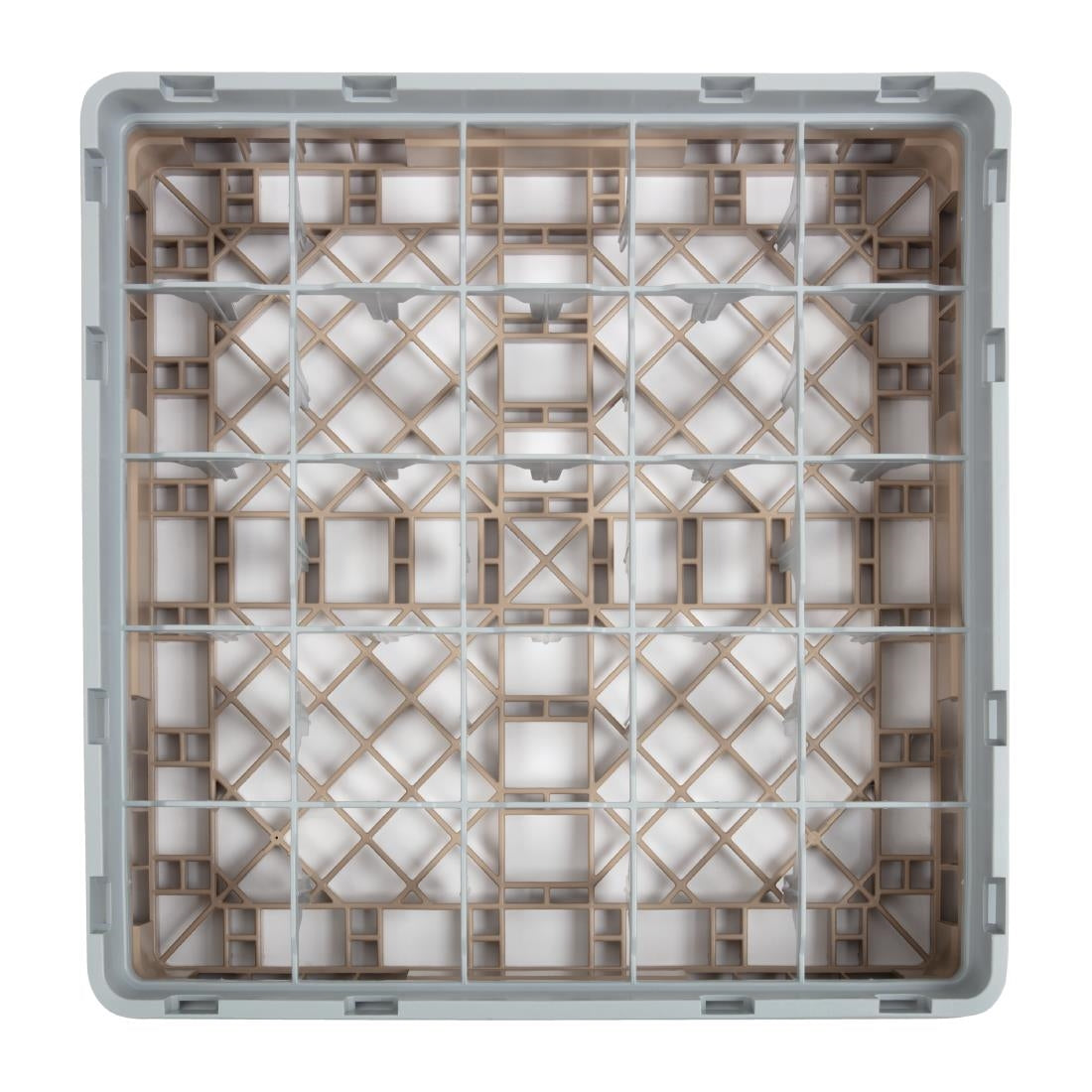Cambro Camrack Beige 25 Compartments Max Glass Height 92mm (5 Pack) • PAS-DW554
