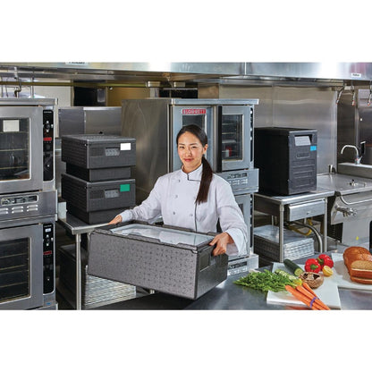 Cambro GOBOX EPP160 Top Loading GN Pan Carrier for  1/1 x 150mm pans - Black • PAS-DW573