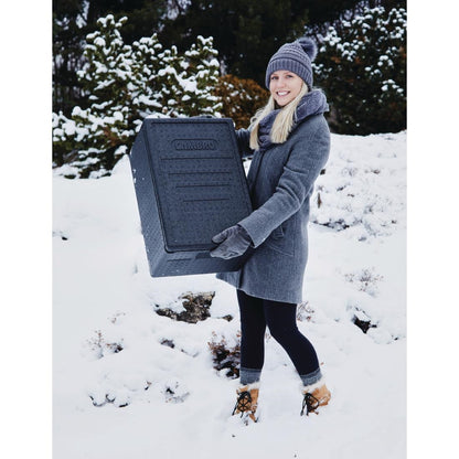 Cambro GOBOX EPP180 Top Loading GN Pan Carrier for 1/1 x 200mm Pans - Black • PAS-DW574