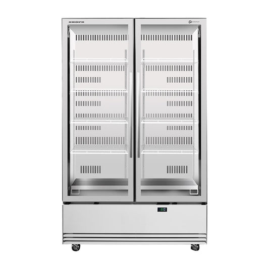 Skope BME ActiveCore BME1200N-A Vertical Double Glass Door Chiller White • PAS-DW958
