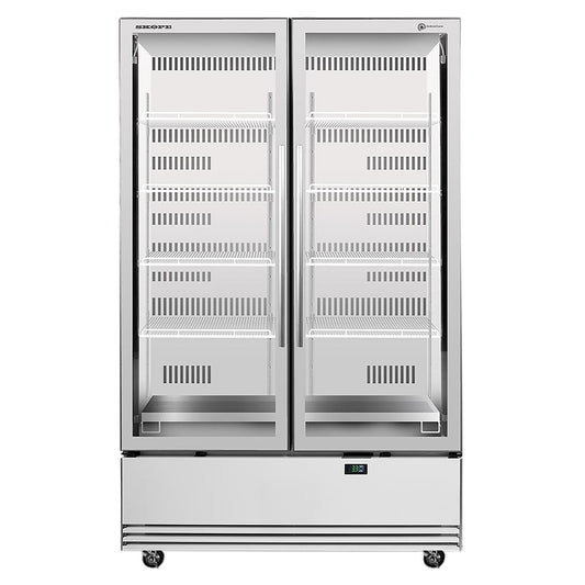 Skope BME ActiveCore BME1200N-A Ultra Efficient Vertical Double Glass Door Chill Bk • PAS-DW959