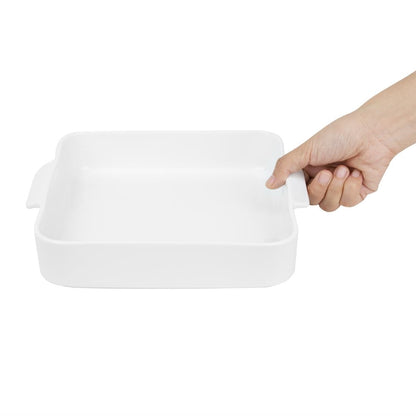 Olympia Whiteware Square Eared Roaster - 260x225x50mm (2 Pack) (Dimensions: 260(L)x 225(W)x 50(D)mm | Pack Quantity: 2) • PAS-DX386
