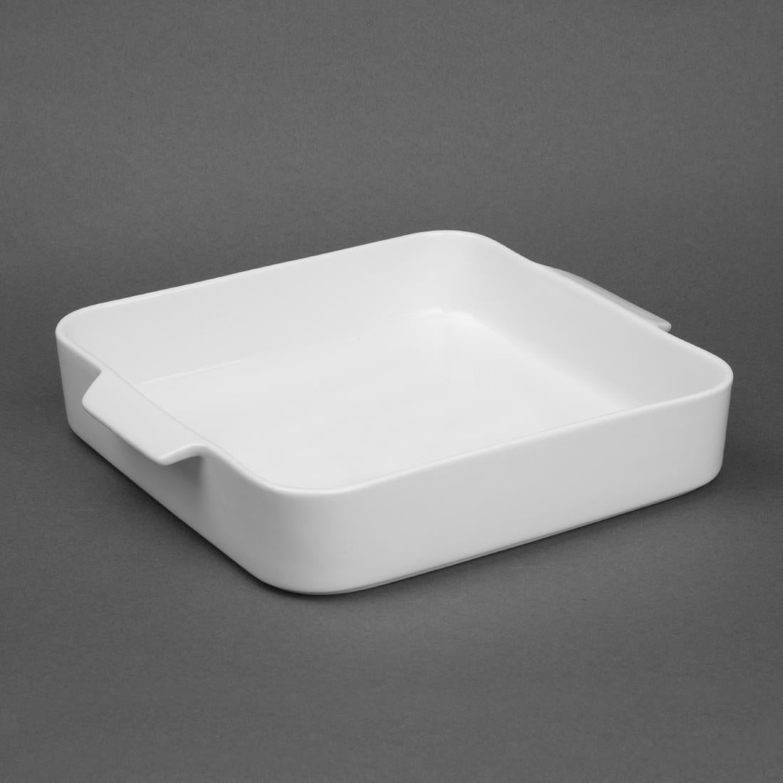 Olympia Whiteware Square Eared Roaster - 260x225x50mm (2 Pack) (Dimensions: 260(L)x 225(W)x 50(D)mm | Pack Quantity: 2) • PAS-DX386