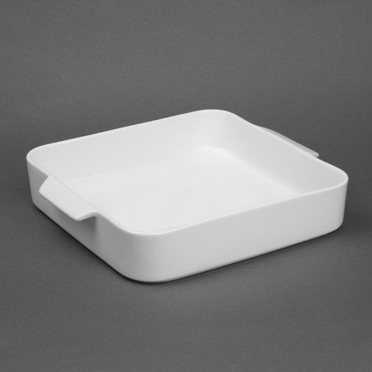 Olympia Whiteware Square Eared Roaster - 260x225x50mm (2 Pack) (Dimensions: 260(L)x 225(W)x 50(D)mm | Pack Quantity: 2) • PAS-DX386
