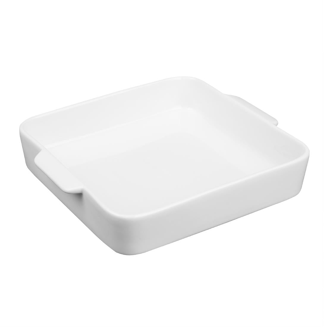 Olympia Whiteware Square Eared Roaster - 200x180x40mm (3 Pack) (Dimensions: 200(L)x 180(W)x 40(D)mm | Pack Quantity: 3) • PAS-DX387