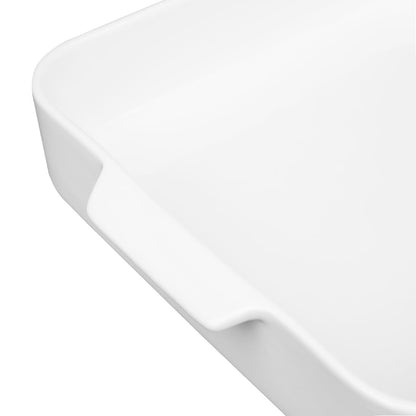 Olympia Whiteware Square Eared Roaster - 200x180x40mm (3 Pack) (Dimensions: 200(L)x 180(W)x 40(D)mm | Pack Quantity: 3) • PAS-DX387